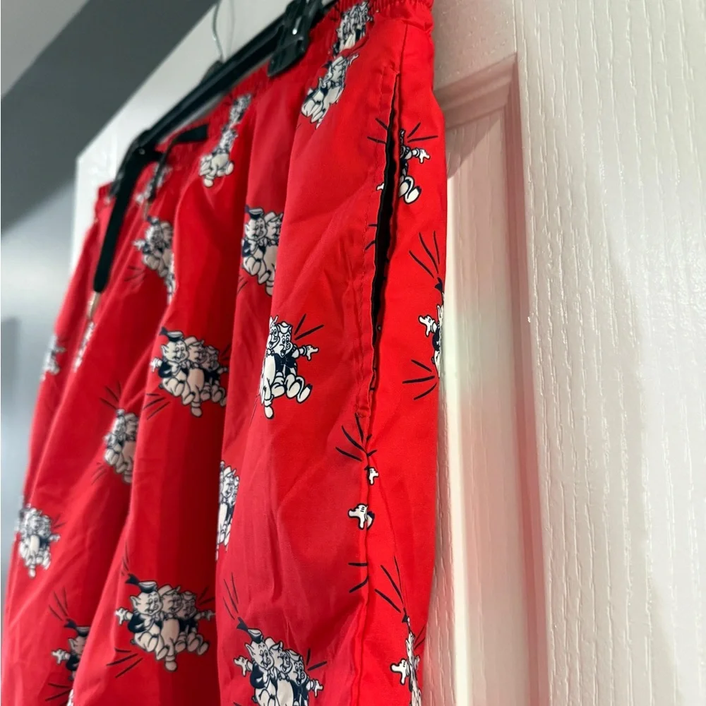Red mens swim‎ trunks - Three Little Pigs - Size Large